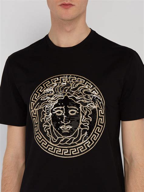 versace medusa cotton t shirt|Versace t shirt medusa head.